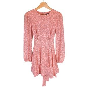 Forever 21 Mini Dress Women’s Size Small Pink + Cream Floral Flower Print NWOT S